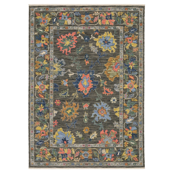 Homeroots 2' Cozy Gray Oriental Area Rug With Fringe - Elevate Your Space With Timeless Style And Warmth 3' X 5' Wool Blend 575346