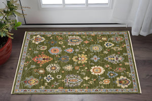 Homeroots 2' Yellow Oriental Area Rug With Fringe - Timeless Design For Cozy Home Decor And Warmth 3' X 5' Wool Blend 575348