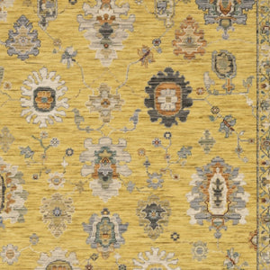 Homeroots 2' Yellow Oriental Area Rug With Fringe - Timeless Design For Cozy Home Decor And Warmth 3' X 5' Wool Blend 575349