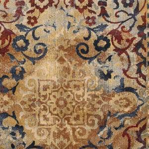 Homeroots 4' Gold Oriental Area Rug – Stylish Distressed Design, Stain Resistant For Homes With Kids & Pets 4' X 6' Polypropylene,Polyester 575350