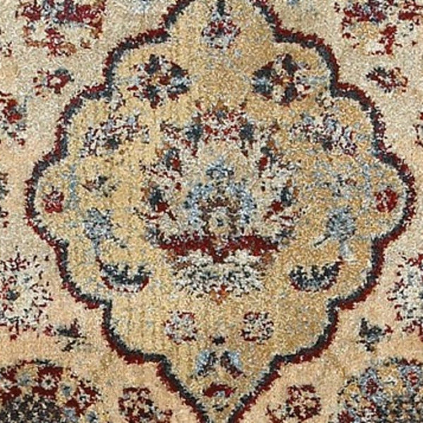 Homeroots 4' Ivory Oriental Area Rug - Distressed Design For Warmth, Stain Resistant, Perfect For Any Space 4' X 6' Polypropylene,Polyester 575351