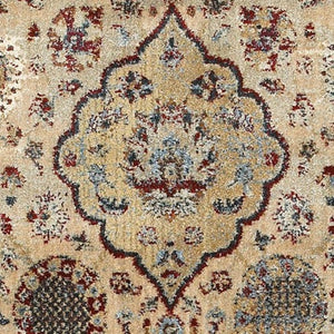 Homeroots 4' Ivory Oriental Area Rug - Distressed Design For Warmth, Stain Resistant, Perfect For Any Space 4' X 6' Polypropylene,Polyester 575351