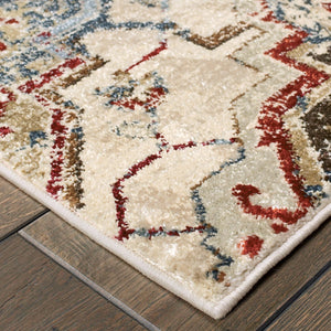 Homeroots 4' Ivory And Gold Oriental Area Rug - Elegant Power Loom Design For Warmth And Style In Any Space 4' X 6' Polypropylene,Polyester 575354