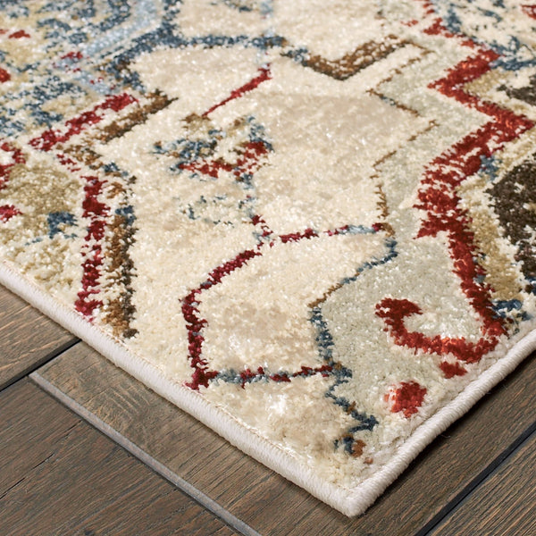 Homeroots 4' Ivory And Gold Oriental Area Rug - Elegant Power Loom Design For Warmth And Style In Any Space 4' X 6' Polypropylene,Polyester 575354