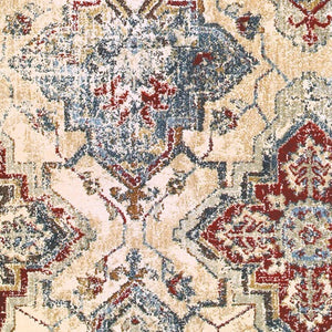 Homeroots 4' Ivory And Gold Oriental Area Rug - Elegant Power Loom Design For Warmth And Style In Any Space 4' X 6' Polypropylene,Polyester 575354