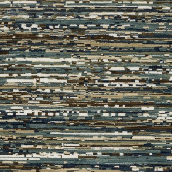 Homeroots 3' Stylish Blue Striped Area Rug - Stain Resistant, Comfortable Texture, Perfect For Homes With Kids & Pets 8' Runner Polypropylene,Polyester 575371