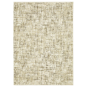 HomeRoots 3' Modern Ivory and Brown Abstract Area Rug - Durable, Stain-Resistant Design for Any Space 3' X 5' 575374