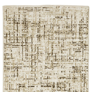 Homeroots 3' Ivory Abstract Area Rug - Elegant Stain-resistant Design For Cozy Living Spaces And Homes 8' Runner Polypropylene,Polyester 575375