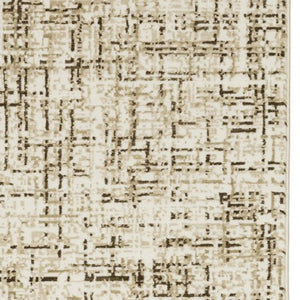 Homeroots 3' Ivory Abstract Area Rug - Elegant Stain-resistant Design For Cozy Living Spaces And Homes 8' Runner Polypropylene,Polyester 575375