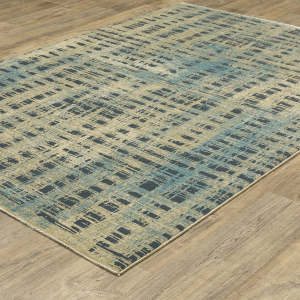 Homeroots 3' Beige Geometric Area Rug - Stylish, Stain Resistant, Perfect For Kids & Pets, Ideal For Any Room 3' X 5' Polypropylene,Polyester 575382
