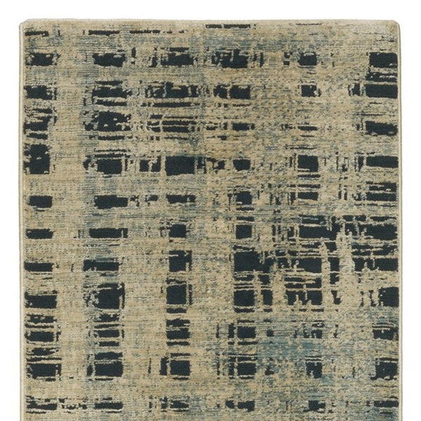 Homeroots 3' Beige Geometric Area Rug - Stylish, Stain Resistant, Perfect For Kids & Pets, Ideal For Any Room 8' Runner Polypropylene,Polyester 575383