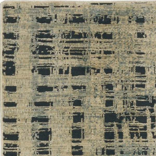 Homeroots 3' Beige Geometric Area Rug - Stylish, Stain Resistant, Perfect For Kids & Pets, Ideal For Any Room 8' Runner Polypropylene,Polyester 575383