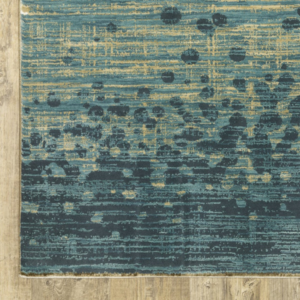 Homeroots 3' Blue Abstract Area Rug - Stain Resistant, Stylish Design For Kids And Pets, Perfect For Any Room 8' Runner Polypropylene,Polyester 575385