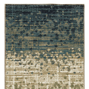 Homeroots 3' Blue Abstract Area Rug - Stain Resistant, Stylish Design For Kids And Pets, Perfect For Any Room 8' Runner Polypropylene,Polyester 575385
