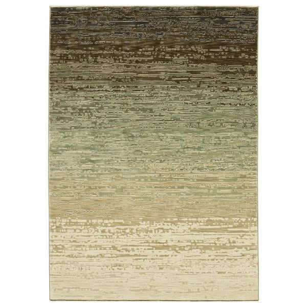 HomeRoots 3' Brown and Green Abstract Area Rug - Modern Design for Stylish, Durable Living Spaces and Homes 3' X 5' 575386