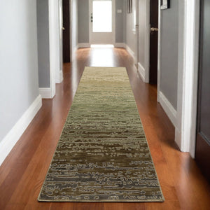 Homeroots 3'' Brown Abstract Area Rug - Stylish, Stain-resistant Comfort For Homes With Kids And Pets 8' Runner Polypropylene,Polyester 575387