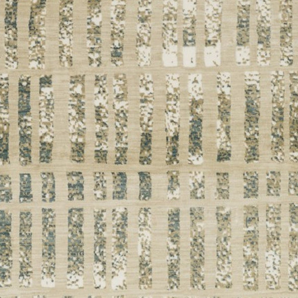 Homeroots 3' Beige Geometric Area Rug - Stylish, Stain Resistant Design For Kid And Pet-friendly Spaces 8' Runner Polypropylene,Polyester 575393