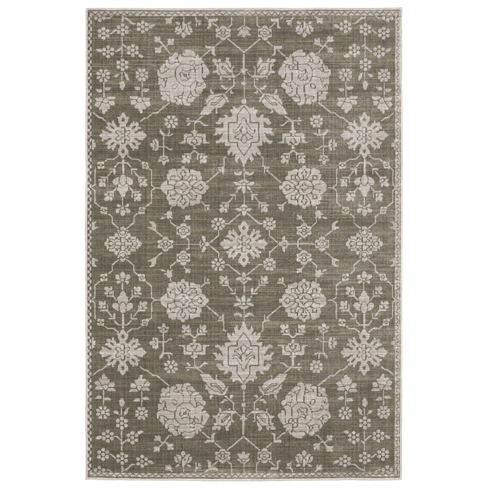 HomeRoots 4' Elegant Gray Oriental Area Rug - Timeless Design, Durable & Easy-Care for Any Room Decor 5' X 8' 575394
