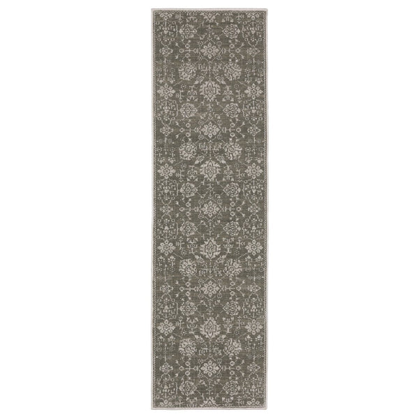 HomeRoots 4' Elegant Gray Oriental Area Rug - Timeless Design, Durable & Easy-Care for Any Room Decor 8' Runner 575395