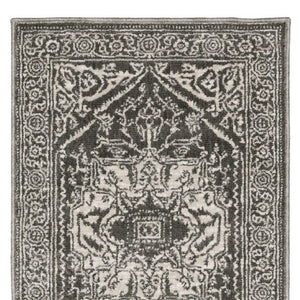 Homeroots 5' Ivory And Gold Oriental Area Rug - Stain Resistant, Stylish Design For Any Home Decor 8' Runner Polyester 575399