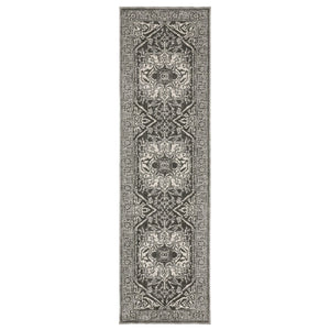 HomeRoots 5' Ivory and Gold Oriental Area Rug – Timeless Elegance for Any Room, Durable, Stain-Resistant Design 8' Runner 575399