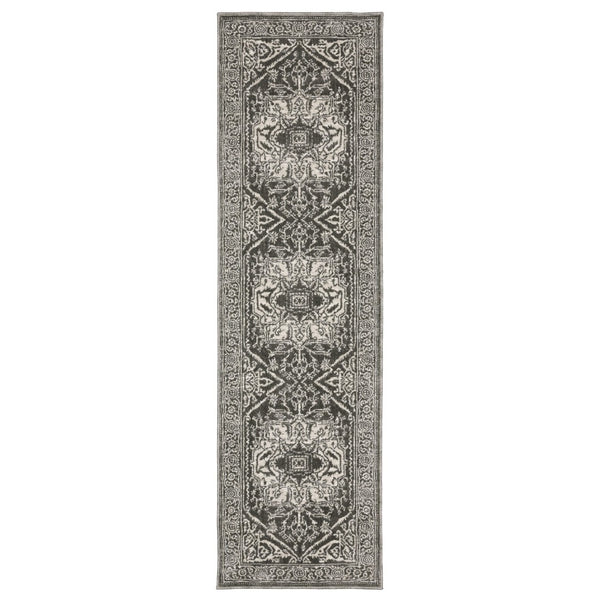 HomeRoots 5' Ivory and Gold Oriental Area Rug – Timeless Elegance for Any Room, Durable, Stain-Resistant Design 8' Runner 575399