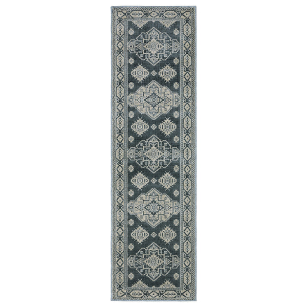 Homeroots 10' Blue Medallion Area Rug - Stylish, Stain-resistant Design For Living Spaces And Kids' Rooms 8' Runner Polyester 575401