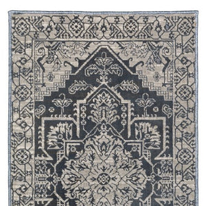 Homeroots 5' Blue Oriental Area Rug - Stain Resistant, Stylish Design For Living Spaces With Kids And Pets 8' Runner Polyester 575403
