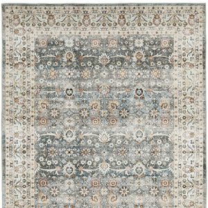 Homeroots 4' Teal Oriental Distressed Area Rug - Stylish, Non-skid, Stain-resistant Design For Any Room 5' X 7' Polyester 575406