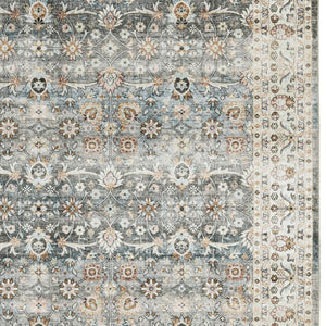 Homeroots 4' Teal Oriental Distressed Area Rug - Stylish, Non-skid, Stain-resistant Design For Any Room 8' X 10' Polyester 575407