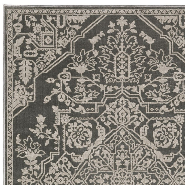 Homeroots 10' Elegant Power Loom Oriental Area Rug In Blue - Stain Resistant, Perfect For Kids And Pets! 5' X 8' Polyester 575411