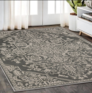 Homeroots 10' Elegant Power Loom Oriental Area Rug In Blue - Stain Resistant, Perfect For Kids And Pets! 5' X 8' Polyester 575411