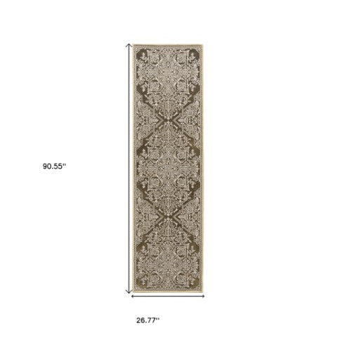 Homeroots 10' Elegant Power Loom Oriental Area Rug In Blue - Stain Resistant, Perfect For Kids And Pets! 8' Runner Polyester 575413