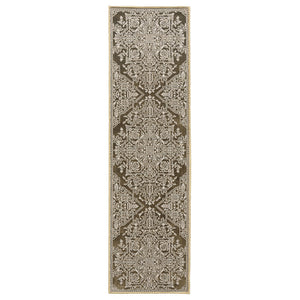HomeRoots 10' Elegant Power-Loomed Oriental Area Rug for High-Traffic Spaces - Stain-Resistant & Durable Design 8' Runner 575413