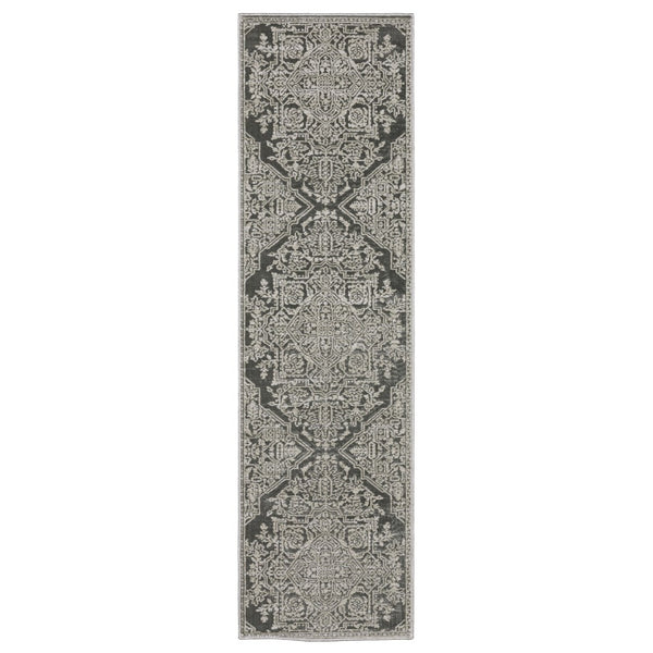 HomeRoots 10' Elegant Power-Loomed Oriental Area Rug for High-Traffic Spaces - Stain-Resistant & Durable Design 8' Runner 575414