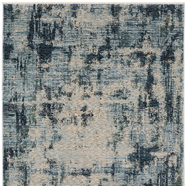 Homeroots 5' Beige Abstract Area Rug With Fringe – Stylish, Stain-resistant Design For Home Décor & Comfort 3' X 5' Polyester 575420