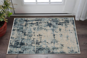 Homeroots 5' Beige Abstract Area Rug With Fringe – Stylish, Stain-resistant Design For Home Décor & Comfort 3' X 5' Polyester 575420