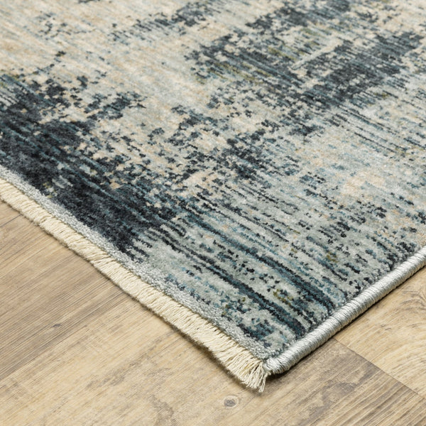 Homeroots 5' Beige Abstract Area Rug With Fringe – Stylish, Stain-resistant Design For Home Décor & Comfort 3' X 5' Polyester 575420