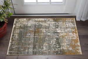 Homeroots 3' Gray Abstract Area Rug With Fringe - Stain Resistant Design For Stylish Home Décor And Comfort 3' X 5' Polyester 575422