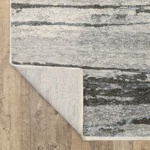 Homeroots 3' Gray Abstract Power Loom Area Rug With Fringe - Stylish, Stain-resistant Design For Any Decor 3' X 5' Polyester 575423