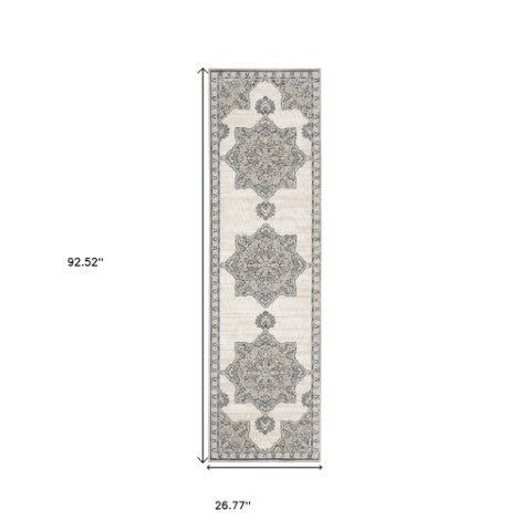 Homeroots 10' Elegant Brown Medallion Area Rug – Stain Resistant, Perfect For Homes With Kids And Pets 8' Runner Polyester 575427