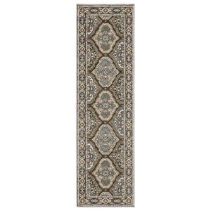 Homeroots 5' Enhance Your Space With A Blue Medallion Area Rug – Stain Resistant And Stylish Design! 8' Runner Polyester 575429