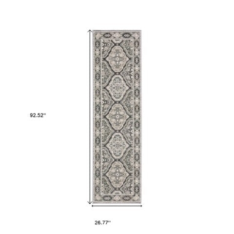 Homeroots 5' Enhance Your Space With A Blue Medallion Area Rug – Stain Resistant And Stylish Design! 8' Runner Polyester 575430