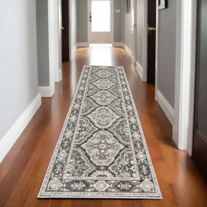 Homeroots 5' Enhance Your Space With A Blue Medallion Area Rug – Stain Resistant And Stylish Design! 8' Runner Polyester 575430