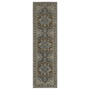 Homeroots 5' Blue Medallion Area Rug - Stylish Stain-resistant Design For Kids And Pets, Perfect For Any Room 8' Runner Polyester 575431