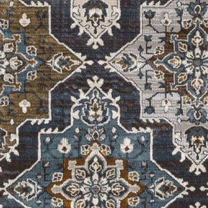 Homeroots 10' Blue Medallion Area Rug - Stain Resistant, Stylish Design For Living Spaces With Kids & Pets 8' Runner Polyester 575433