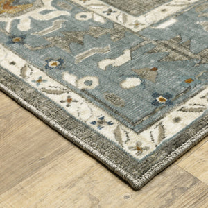 Homeroots 5' Elevate Your Space With A Stunning Blue Oriental Area Rug – Stain Resistant & Stylish Design! 8' Runner Polyester 575435