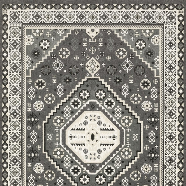 Homeroots 3' Gray Medallion Area Rug – Stylish, Stain-resistant Design To Elevate Your Living Space Decor 5' X 8' Polypropylene,Polyester 575439