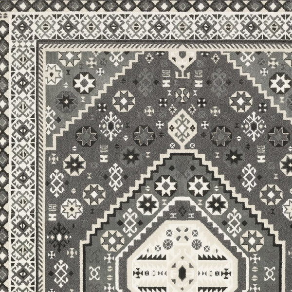 Homeroots 3' Gray Medallion Area Rug – Stylish, Stain-resistant Design To Elevate Your Living Space Decor 5' X 8' Polypropylene,Polyester 575439