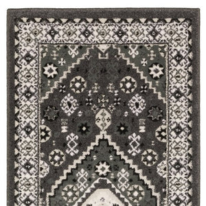 Homeroots 3' Gray Medallion Area Rug – Stylish, Stain-resistant Design To Elevate Your Living Space Decor 8' Runner Polypropylene,Polyester 575440